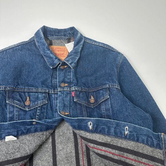 Vintage Blanket Lined Levi's Denim Jacket L - Picture 3 of 6